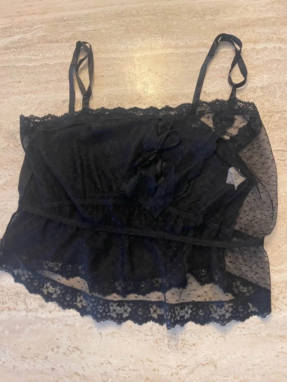 Black Lace GOSSARD ARTEMIS Camisole Union Label Small S Vintage Lingerie Beauty - Picture 8 of 15